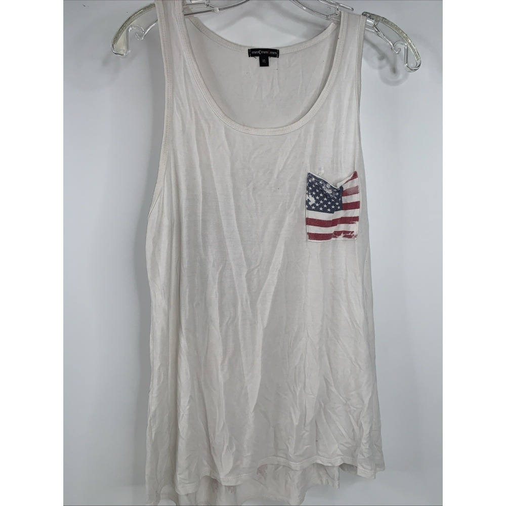 American Flag White Size XL Tank Top (4th Of July)